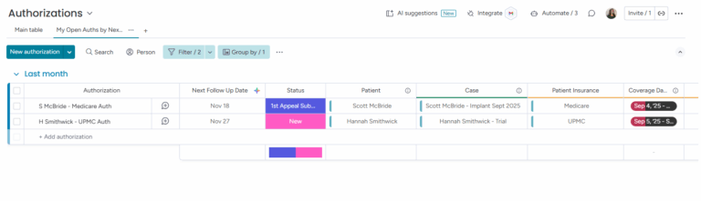 Prior Authorization Progress