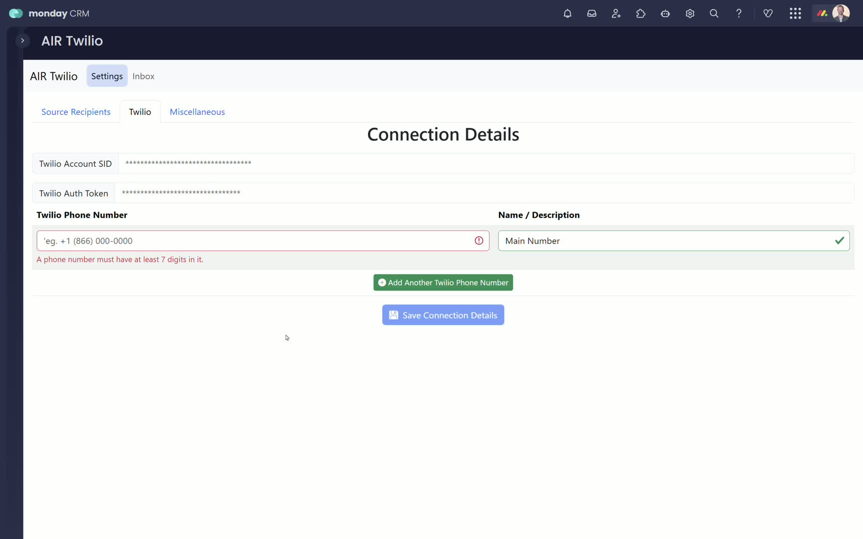 Connection Details